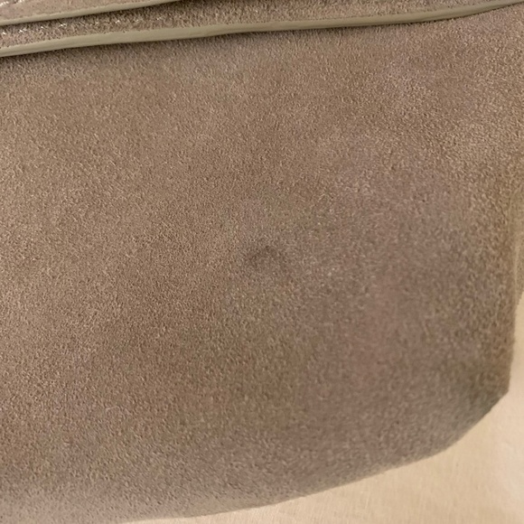 Leith gray 100% suede leather fold over clutch/bag - Picture 10 of 10